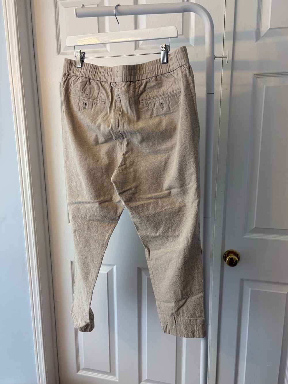 Frank & Oak Beige Linen Highrise Cropped Pants Size Large - Picture 5 of 10